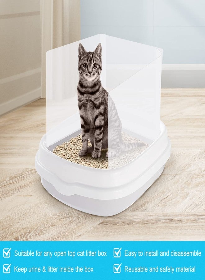 Sadoia 6 Pcs Cat Litter Box Splash Guard Pee Shields - Anti-Splashing Reusable High Sided Cat Toilet Training Kit for Open Top Litter Pan - Image 3