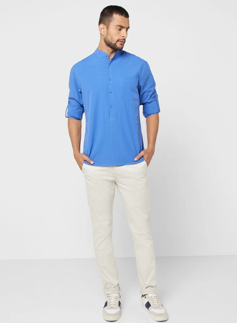 روبرت وود Grandad Collar Shirt