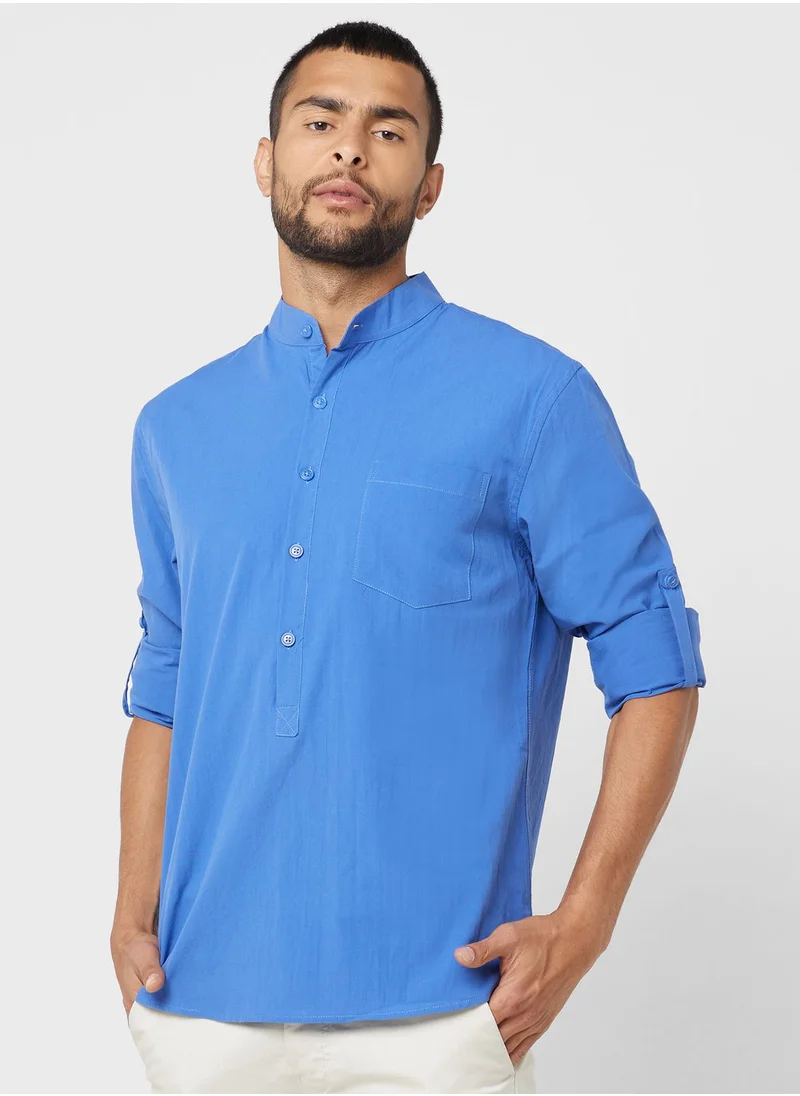 روبرت وود Grandad Collar Shirt