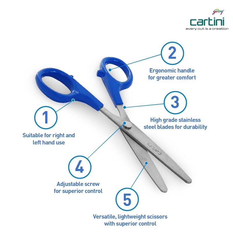 Godrej Locking Solutions and Systems Godrej Cartini Scissors I For Everyday Home Use I For Cutting Milk Pouches Sachets Threads I 6 High grade Stainless Steel Long lasting life I 1 Year Warranty  - Image 2