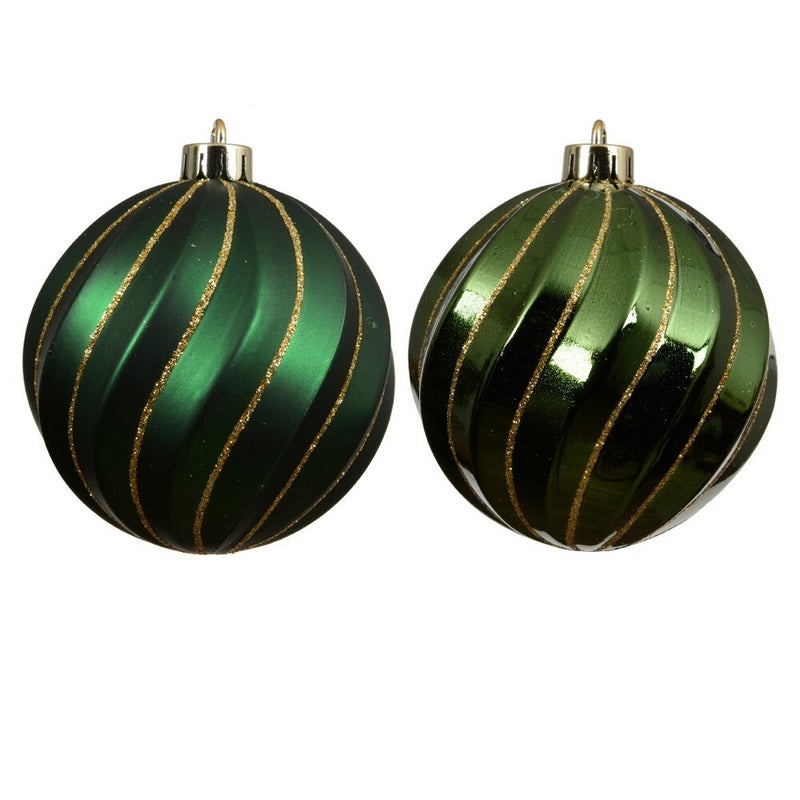 Kaemingk كرات عيد الميلاد الخضراء من كامينغك روزماري - زينة بوليسترين بتشطيبات غير لامعة، لامعة ولامعة للتزيين الداخلي والخارجي - 8 سم، مجموعة من 6 قطع - Image 2