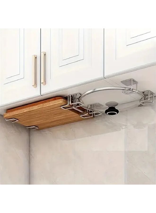 2Pcs Stainless Steel Wall Mounted Storage Shelf And Drying Rack Set Silvery - Image 2