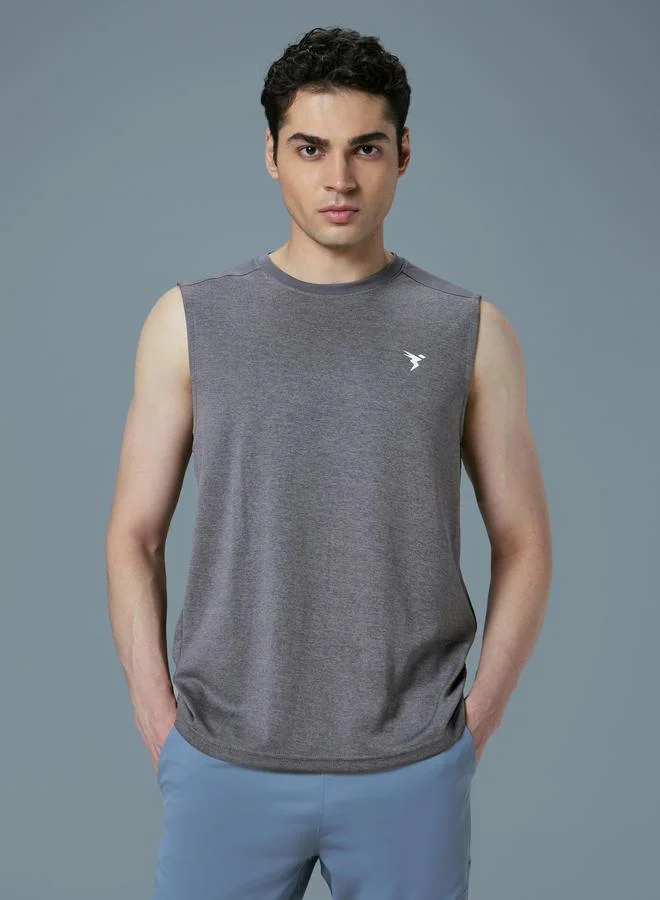 تكنوسبورت Technosport Men Melange Slim Fit Sports Innerwear Vest