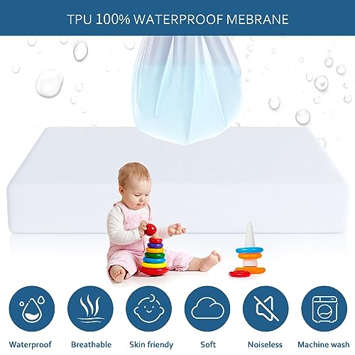 Moonsea Waterproof Mattress Protector King Size,Mattress Cover Protector, Smooth Top Mattress Protector for Kids, Breathable Skin Friendly and Noiseless Fitted Sheet,King Size,Polyester - Image 3