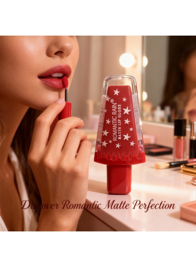 Romantic Waterproof Matte Lip Gloss | Hydrating | Dark Red Velvet Finish - Image 3
