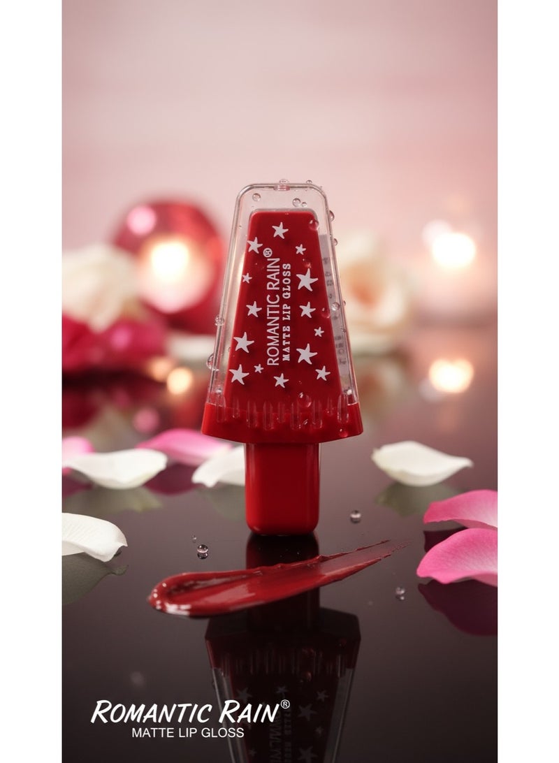 Romantic Waterproof Matte Lip Gloss | Hydrating | Dark Red Velvet Finish - Image 2