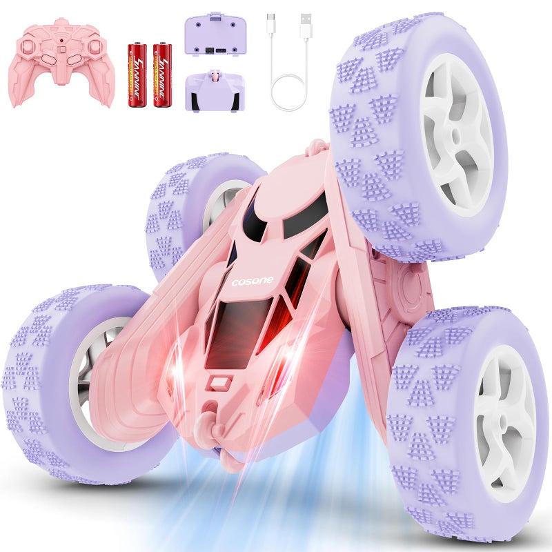 cosone RC Stunt Car Remote Control Cars with Lights DoubleSided Driving Indoor Outdoor Toys Gifts Presents for 6 7 8 9 10 11 12 Year Old Kids Boys Girls - Image 3
