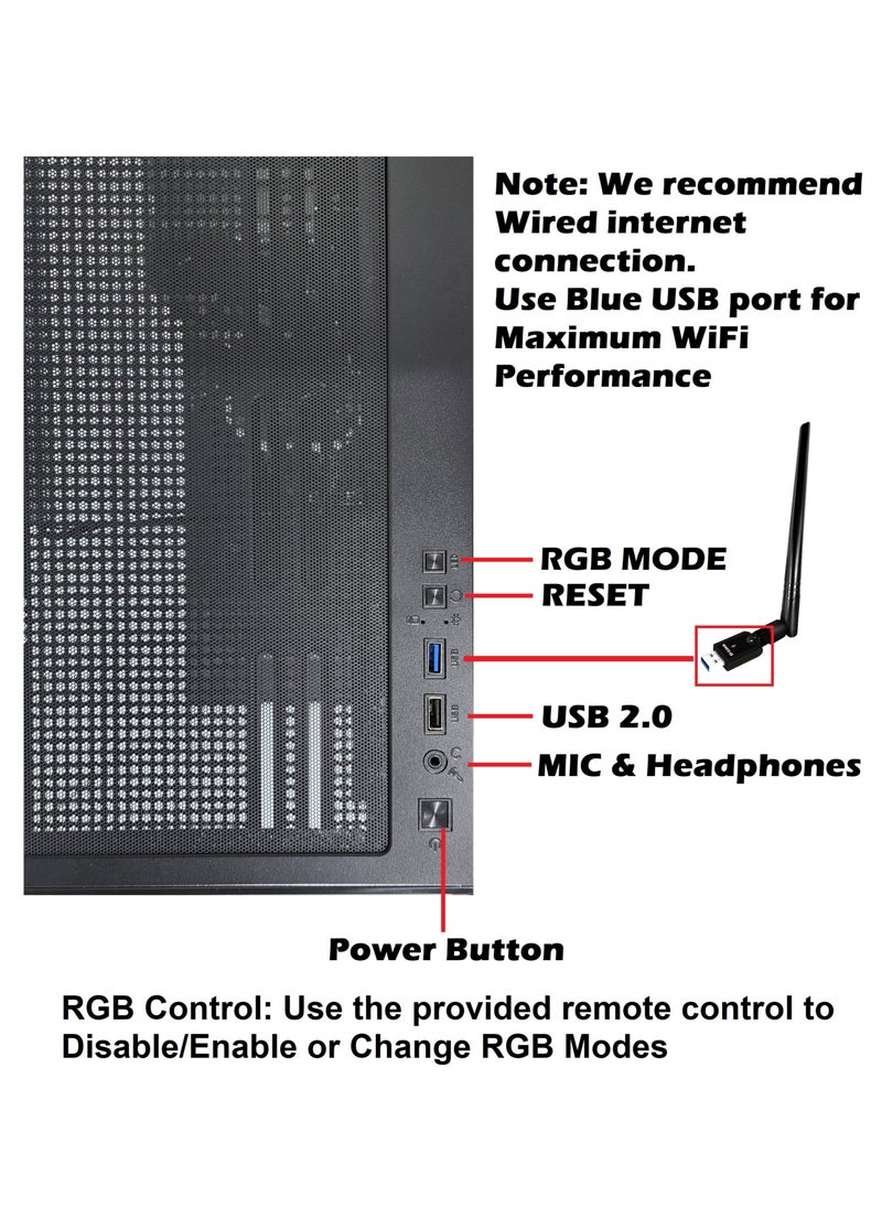 2 FAR ROBOTICS - RGB Gaming PC - Intel i5-14400F, 16GB DDR4, Nvidia RTX 4060 Ti, 1TB NVME M.2 SSD, RGB CPU Case, Windows 11 pro, 1 Year Warranty (T-256 V2) - Image 1