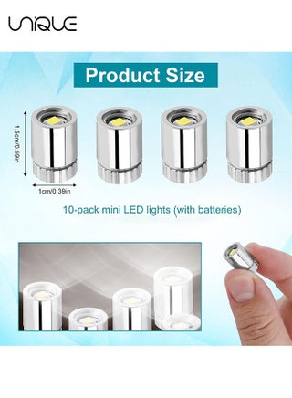 أضواء LED صغيرة - 10 قطع من مصابيح صغيرة تعمل بالبطارية من نوع SMD، ضوء LED مصغر للأشغال اليدوية، أضواء صغيرة لمنازل الدمى، الشخصيات التحركية، بناء الألعاب (أبيض بارد) - view 2
