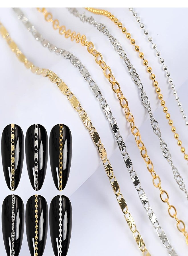 Lifextol Gold Nail Charms Gems Nails Rhinestone Junk Case Charms for Acrylic Press on Nails Art Design, 3D Y2K Nail Charm Jewel Charm Fake Fingernail Tips Studs Set Metal Gold Beads Kit-I - Image 3