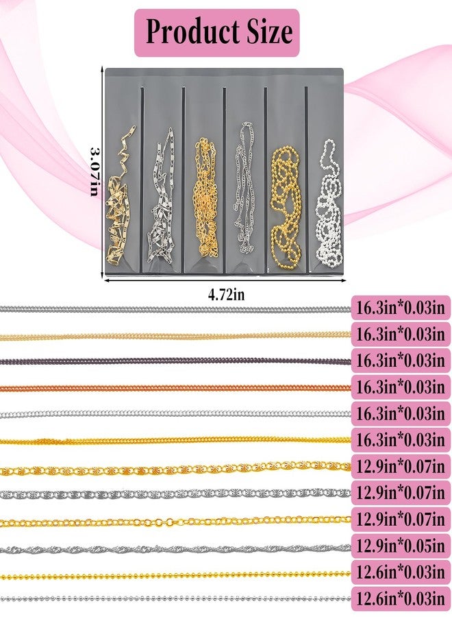 Lifextol Gold Nail Charms Gems Nails Rhinestone Junk Case Charms for Acrylic Press on Nails Art Design, 3D Y2K Nail Charm Jewel Charm Fake Fingernail Tips Studs Set Metal Gold Beads Kit-I - Image 4