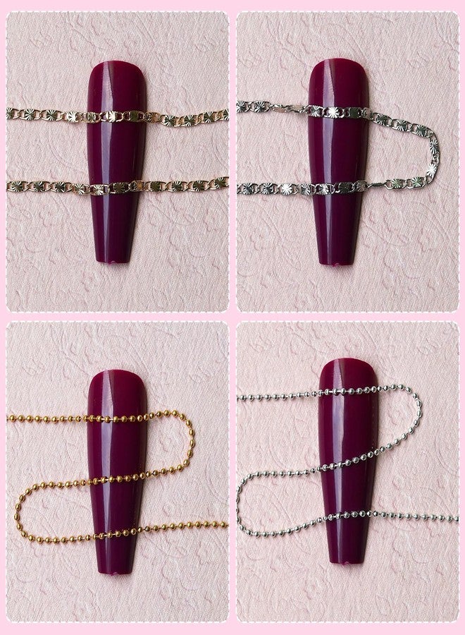 Lifextol Gold Nail Charms Gems Nails Rhinestone Junk Case Charms for Acrylic Press on Nails Art Design, 3D Y2K Nail Charm Jewel Charm Fake Fingernail Tips Studs Set Metal Gold Beads Kit-I - Image 5