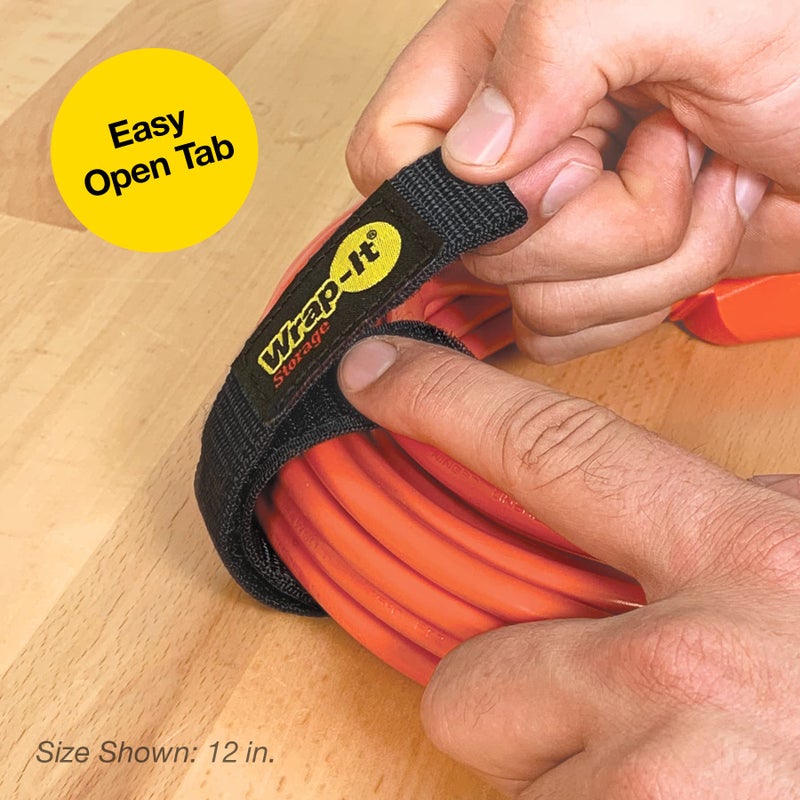 Wrap-It Storage Quick-Straps by Wrap-It Storage â€“ 12â€ (12-Pack) Black - Hook and Loop Cord Wraps for Cable Storage and Organization - Image 5