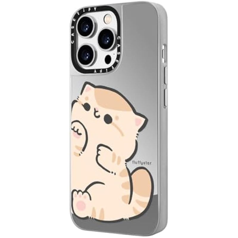 Casetify Mirror Case for iPhone 14 Pro Compatible with Magsafe - with Bobo - Silver on Silver - Image 5