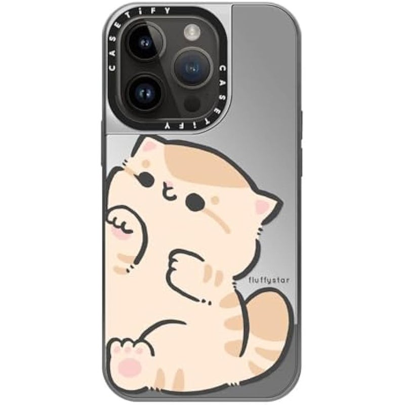 Casetify Mirror Case for iPhone 14 Pro Compatible with Magsafe - with Bobo - Silver on Silver - Image 3