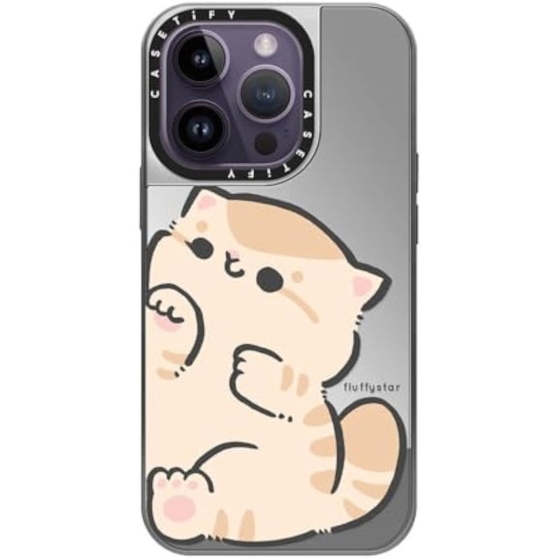 Casetify Mirror Case for iPhone 14 Pro Compatible with Magsafe - with Bobo - Silver on Silver - Image 2