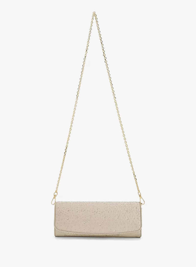 Flora Bella By Shoexpress GOLD Flora Bella Embellished Clutch With Chain Strap for Women | Best Price UAE
