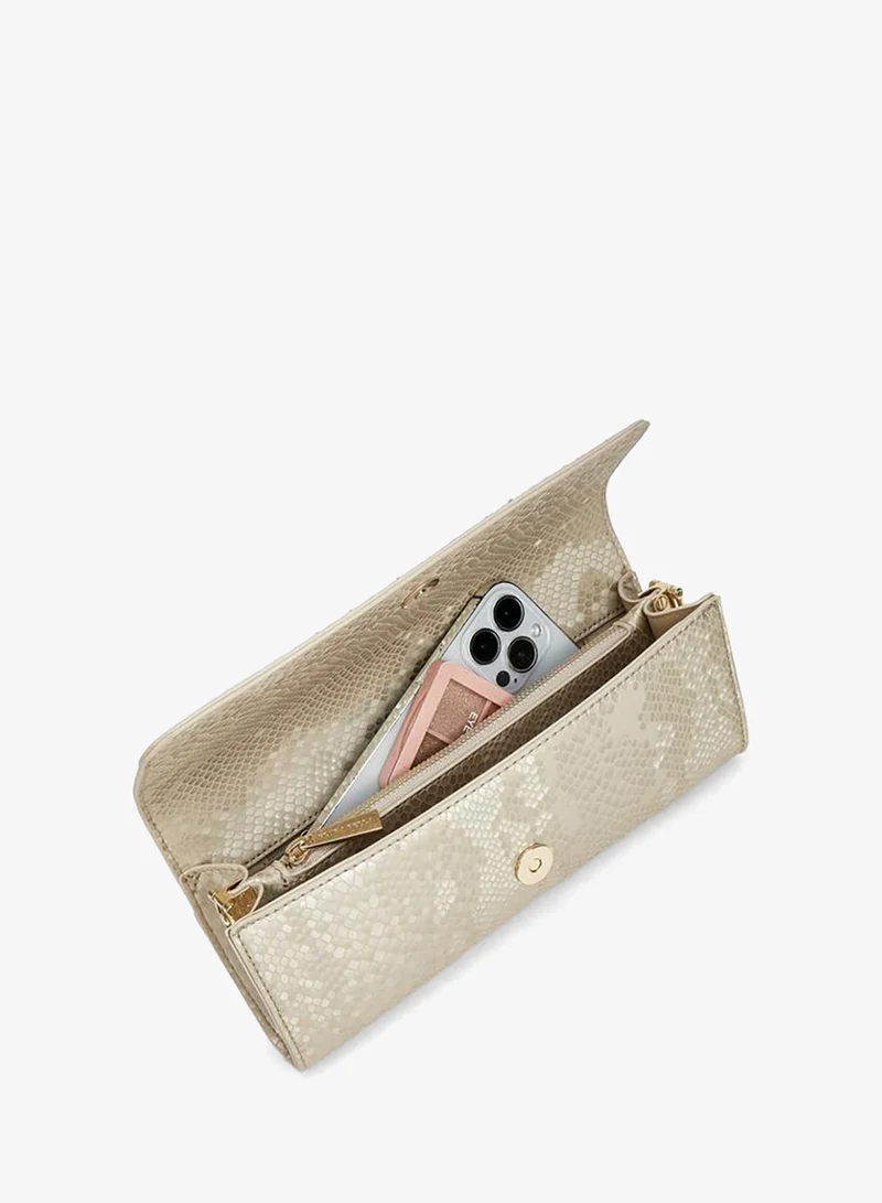 Flora Bella By Shoexpress GOLD Flora Bella Embellished Clutch With Chain Strap for Women | Best Price UAE