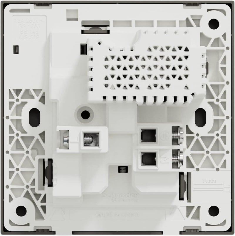 شنايدر إلكتريك أفاتارون سي سويتش مقبس E8715USB_DG ، 1 عصابة ، 13A رمادي داكن 2.1A منفذين USB - Image 2