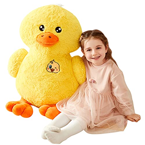 IKASA Large Duck Stuffed Animals Giant Soft Plush Toy19 Cute Huge Jumbo Fluffy Plushy Big Size Fat PlushieGifts for KidsYellow 19 inches - Image 1