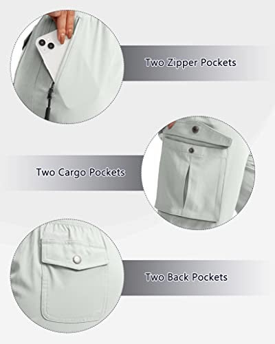 Soothfeel Women's Cargo Capris Pants with 6 Pockets Lightweight Quick Dry Travel Hiking Summer Pants for Women Casual (Pale, L) - Image 4