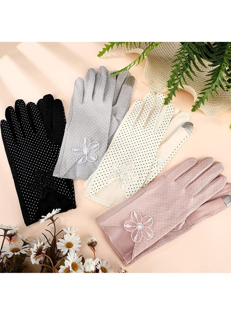 4 Pairs Women Sun Protective Gloves Summer UV Protection Sunblock Gloves Touchscreen Gloves for Women Girls  - Image 5