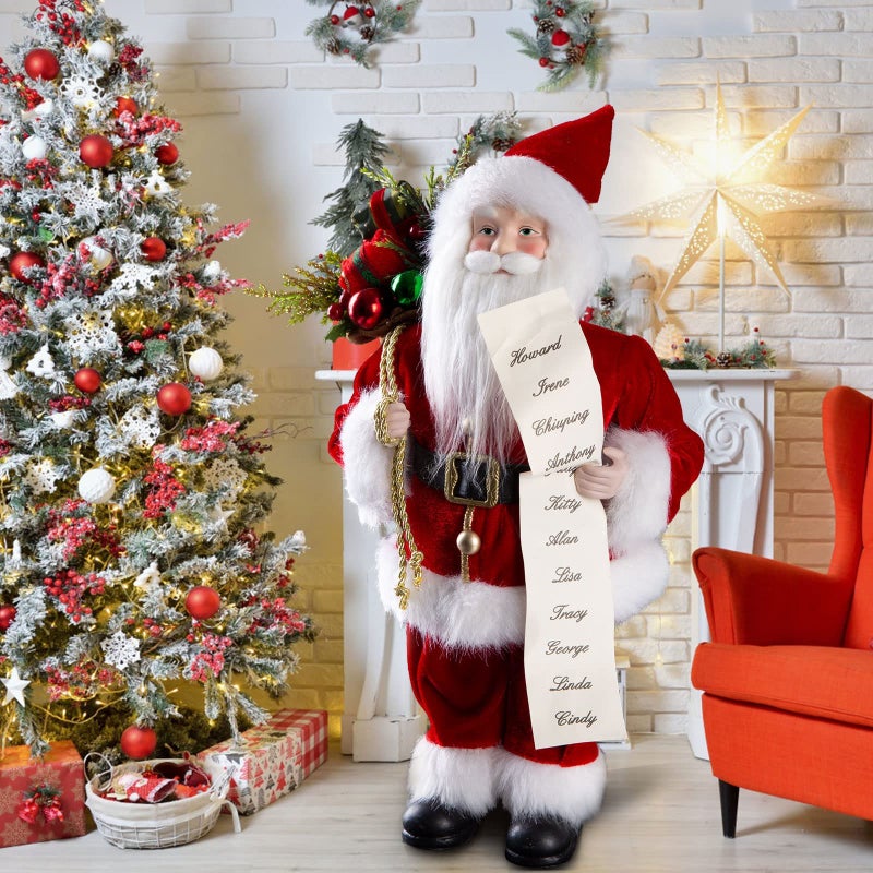 Uten Christmas Decorations 18 Santa Clause Figurines Decorations Christmas Socks and Gifts Bag Standing Home Party Holiday Decor and Birthday Gifts - Image 2