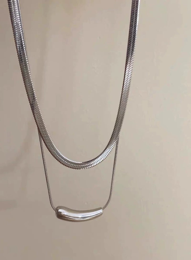 Goolsky Layered Snake Chain Necklace for Women – Minimalist Hip-Hop Collarbone Jewelry, Cool Aesthetic Statement Piece  - Image 2