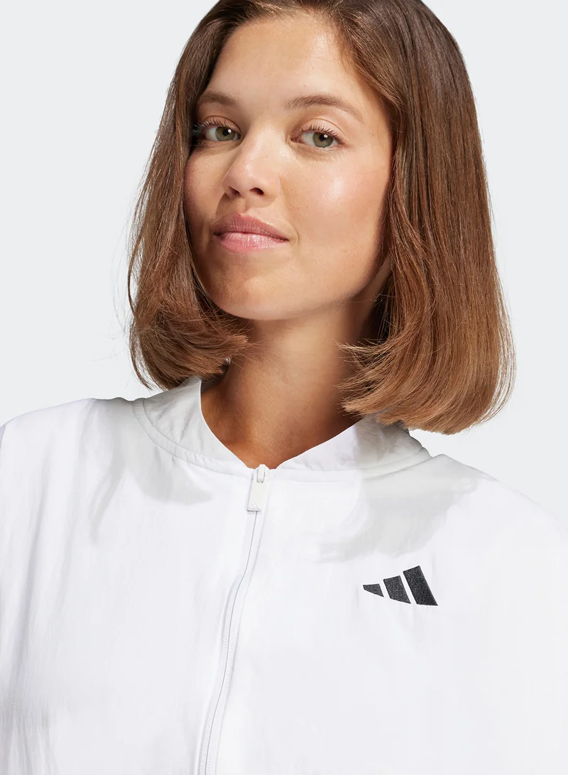 adidas جاكيت بومبر Essentials 3 Stripes Lifestyle منسوج