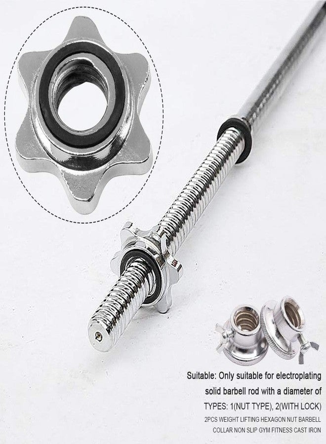 Loyanger 2 Pcs Barbell Collar,Inner Diameter 2.4cm Dumbbell Hex Nut Barbell Collar Quick Lock and Release for Weight Lifting Fitness Training - Image 3