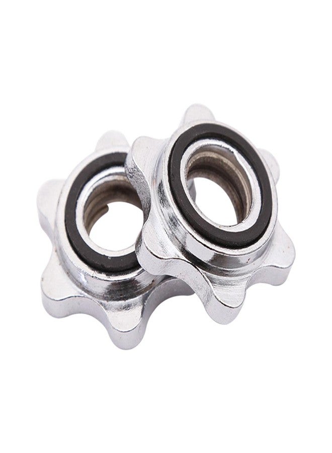 Loyanger 2 Pcs Barbell Collar,Inner Diameter 2.4cm Dumbbell Hex Nut Barbell Collar Quick Lock and Release for Weight Lifting Fitness Training - Image 1