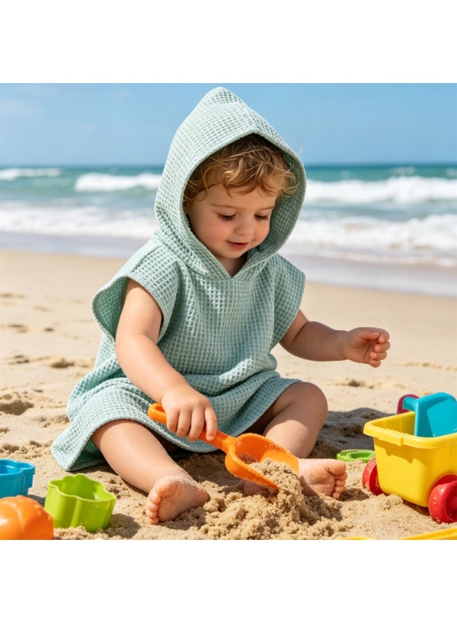 Muslin Hooded Beach Towel for Kids 0-3 Years Old, Green | Soft Muslin Bath Poncho, Absorbent Towel for Boys, Girls, Newborns & Toddlers, Essential for Beach, Pool & Bath Time - Image 5