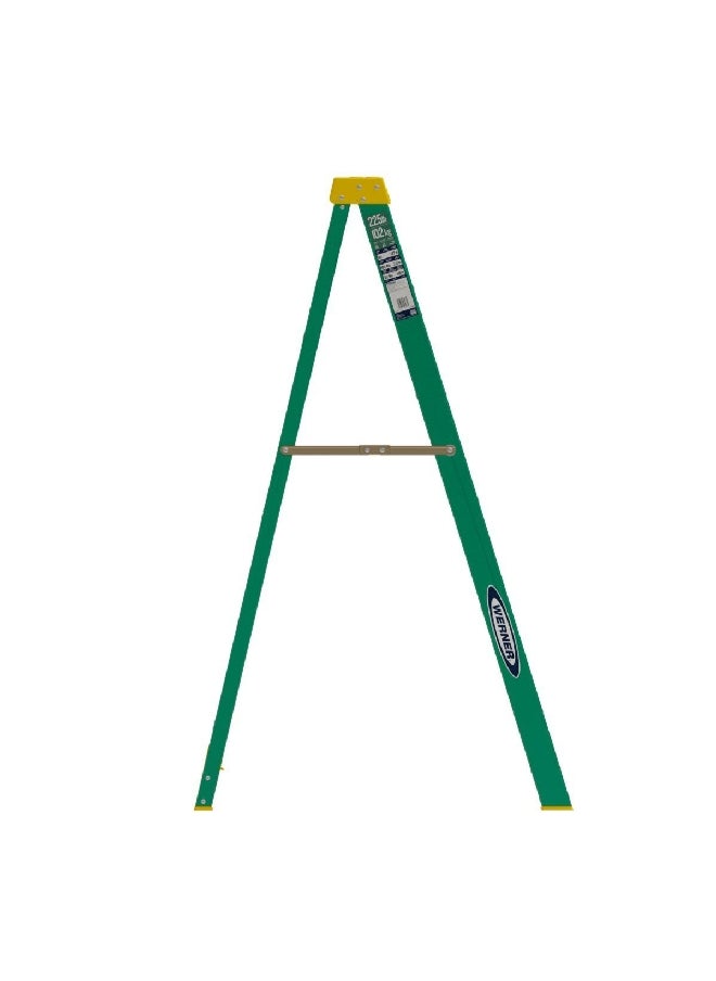 Type II Durable and Sturdy Fiberglass Step Ladder Green and Yellow 6 ft 5906ME