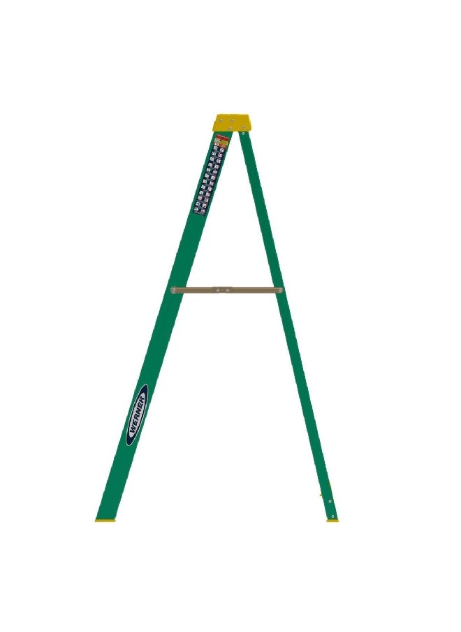 Type II Durable and Sturdy Fiberglass Step Ladder Green and Yellow 6 ft 5906ME