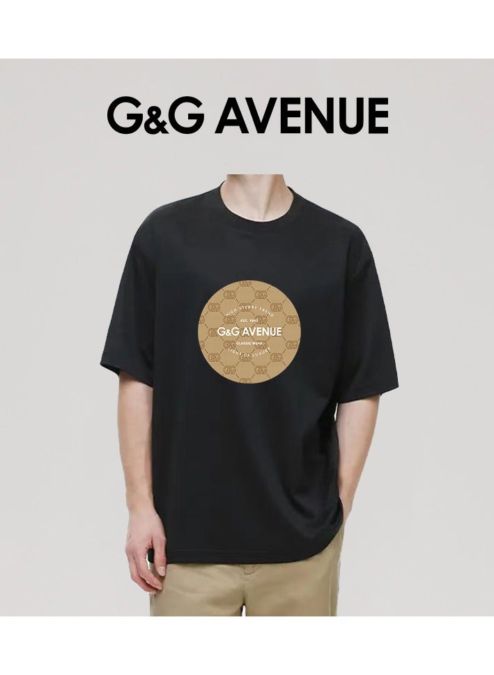 G&G AVENUE Heavy cotton fabric Men's Oversized trendy new version T-shirt, classic heavyweight cotton  white T-shirt, loose fit, 1-piece set  - Image 4