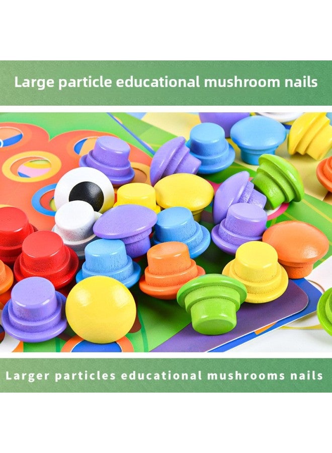 ألعاب تعليمية للأطفال، جزيئات كبيرة على شكل فطر، زوج من لوحة الإدخال، مكعبات بناء، ألعاب تعليمية مصنوعة يدويًا، العلوم والتعليم، ألعاب التعليم المبكر - اللون: أظافر فطر الإدراك الحيواني - Image 4