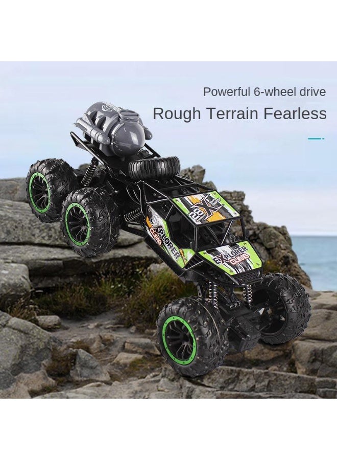 2.4GHz 6WD Off-Road Remote Control Climbing Car – Spray RC Truck, Rechargeable High-Speed Toy for Kids - Green/Black - Image 4