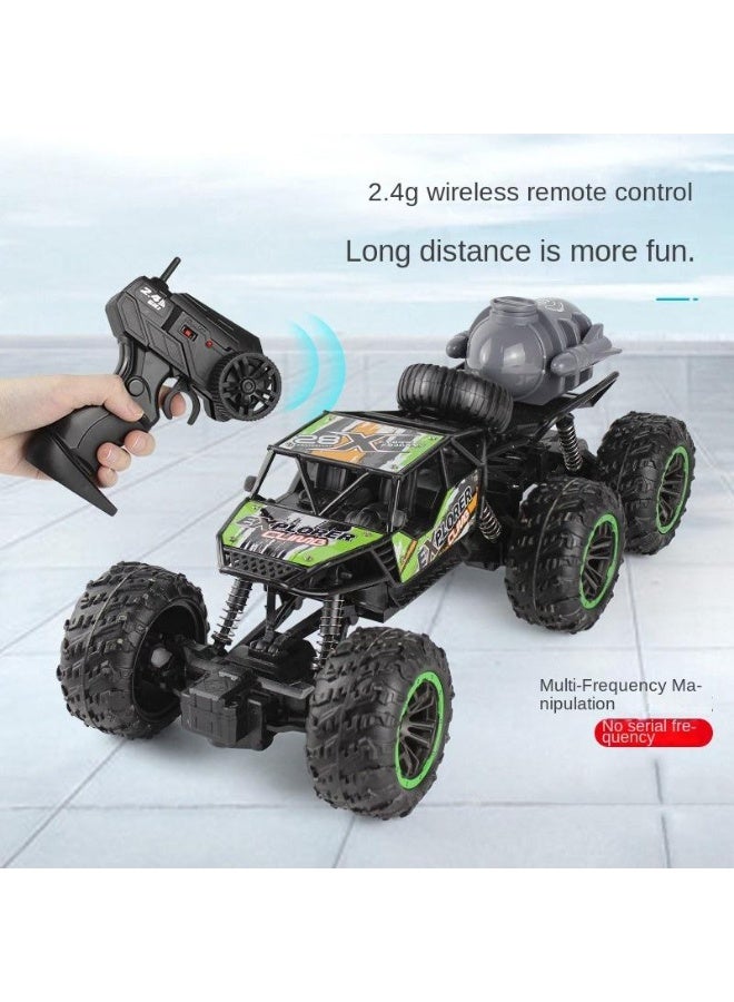 2.4GHz 6WD Off-Road Remote Control Climbing Car – Spray RC Truck, Rechargeable High-Speed Toy for Kids - Green/Black - Image 5