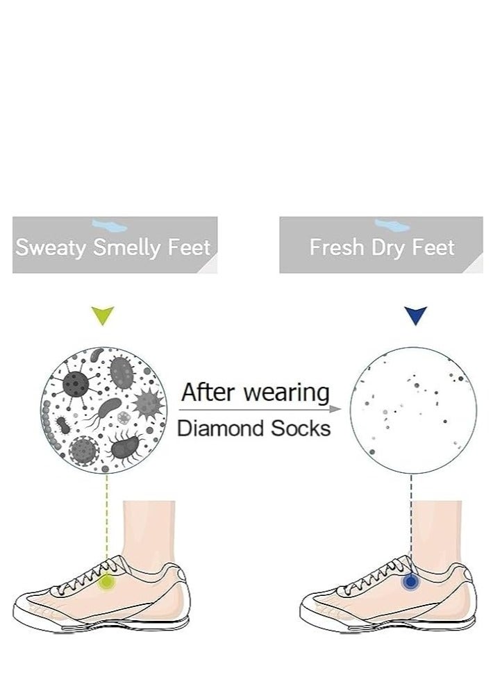 دياموند تو 6 Pairs Mens Cushion Towel Crew Socks - Comfortable Super Soft Material - EU size 40-45 (Multi 6 Pairs - Black TWO, Navy-White-Brown-Grey ONE) - Image 5