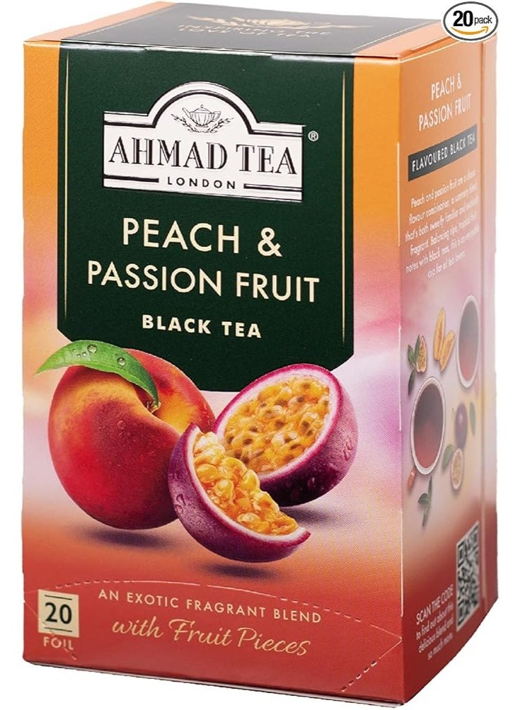 أحمد تي شاي أحمد بنكهة الفواكه والخوخ ٢٠ كيس