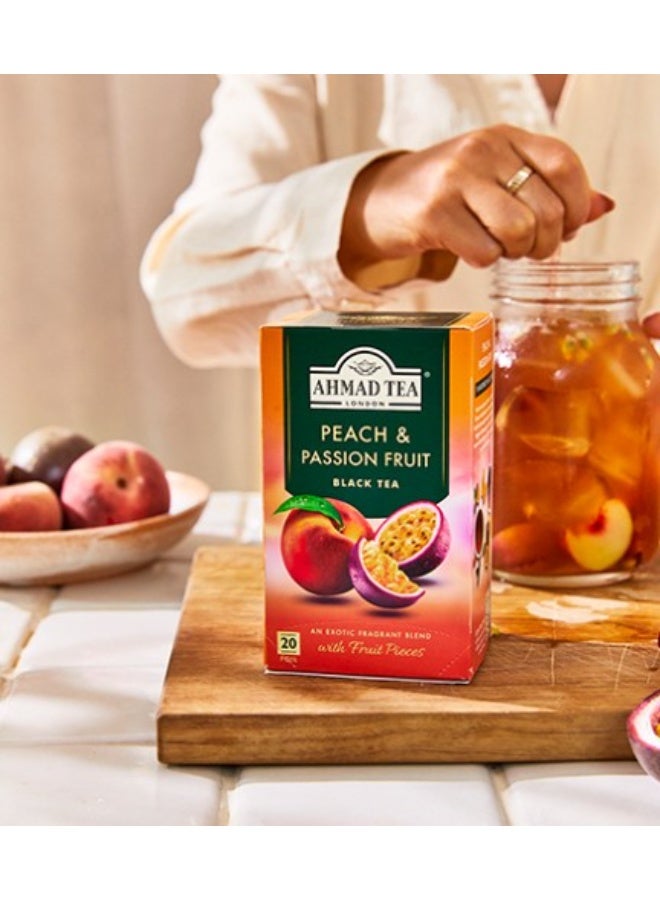 Ahmad Tea Peach & Passion Fruit Black Tea – 20 Foil Tea Bags | Premium Flavored Black Tea with Fruit Pieces - Image 5