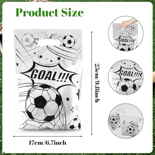 Nelisylux Soccer Goodie Bags Party Favors, Soccer Gift Bags, 50 Pcs Soccer Snack Bags for Team Goody Snacks Candy Treat Bag Football Party Decorations Birthday Theme Supplies Gifts for Kids Games Sports Events - Image 3