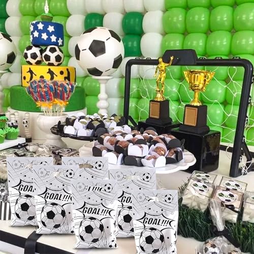 Nelisylux Soccer Goodie Bags Party Favors, Soccer Gift Bags, 50 Pcs Soccer Snack Bags for Team Goody Snacks Candy Treat Bag Football Party Decorations Birthday Theme Supplies Gifts for Kids Games Sports Events - Image 4
