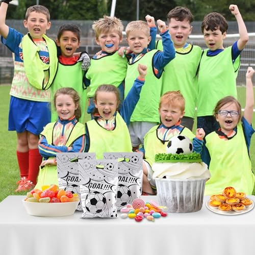 Nelisylux Soccer Goodie Bags Party Favors, Soccer Gift Bags, 50 Pcs Soccer Snack Bags for Team Goody Snacks Candy Treat Bag Football Party Decorations Birthday Theme Supplies Gifts for Kids Games Sports Events - Image 5