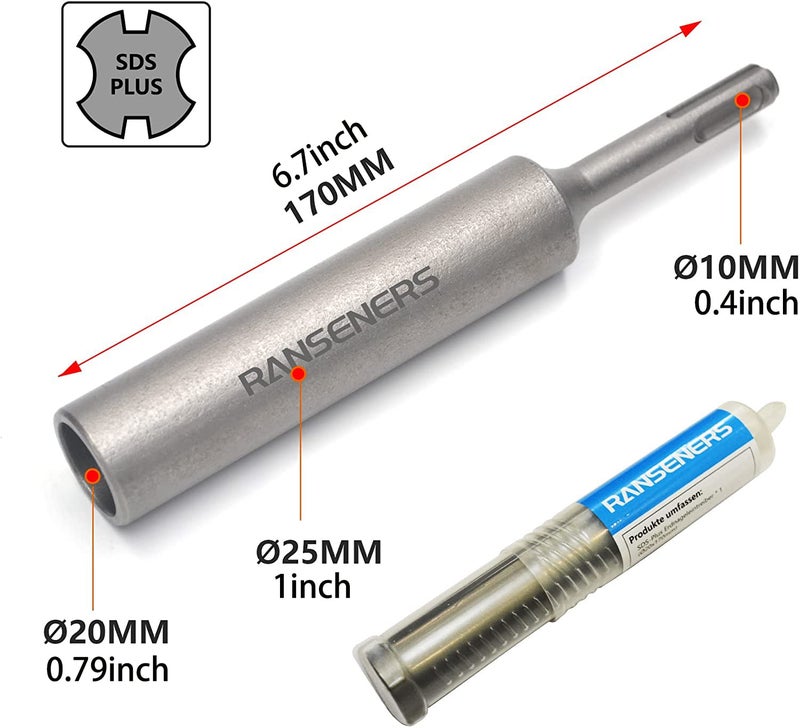 R RANSENERS RANSENERS SDS-Plus Professional Pegs Nail Drive, Length 170 mm, Diameter 20 mm, Universal Use, Made of Super Hardened Steel - Image 2