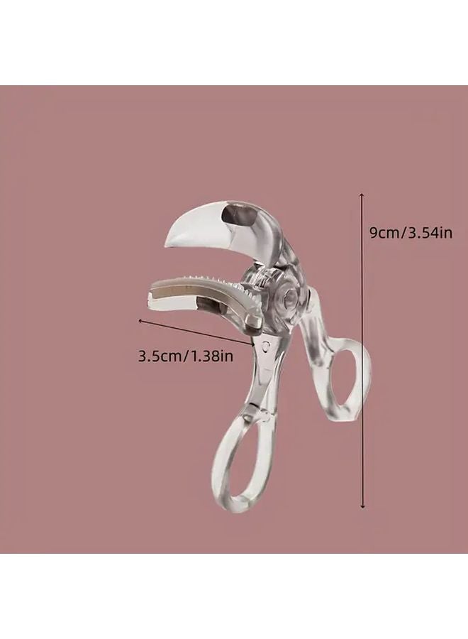 Transparent Gray Portable Eyelash Curler With Built In Comb Ergonomic Handle For Sensitive Eyes Travel Friendly - Image 3