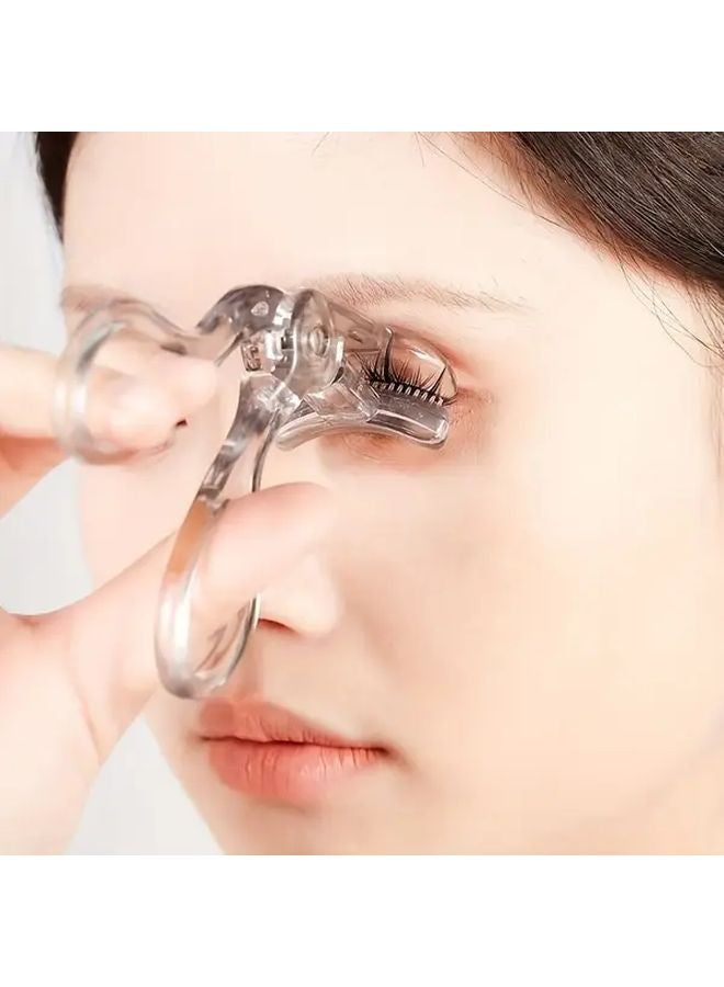 Transparent Gray Portable Eyelash Curler With Built In Comb Ergonomic Handle For Sensitive Eyes Travel Friendly - Image 5