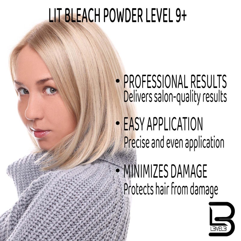 L3 - Level 3 BondFusion LIT Bleach Powder - Hair Lightener with Olive Oil and Wheat Protein to Protect and Fortify Hair - Create Highlights, Balayage or Full Hair Transformation - 500 Grams - Image 3