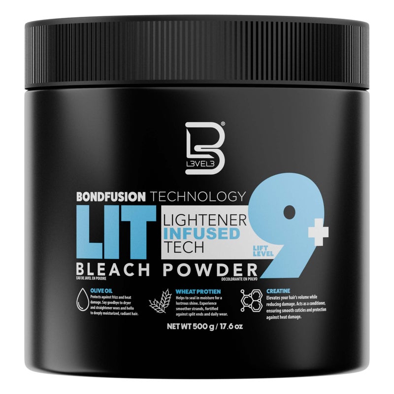 L3 - Level 3 BondFusion LIT Bleach Powder - Hair Lightener with Olive Oil and Wheat Protein to Protect and Fortify Hair - Create Highlights, Balayage or Full Hair Transformation - 500 Grams - Image 1