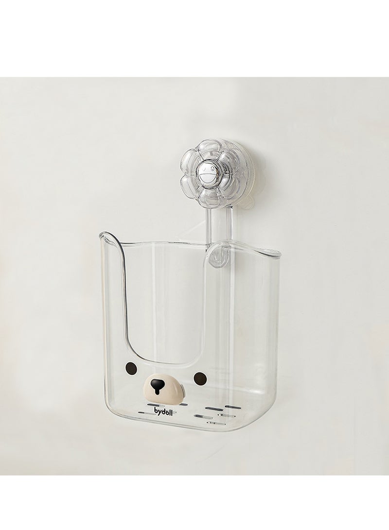 Multifunction Bathroom Kitchen Wet Towel Organizer Wall Mounted Suction Cup Tissue Holder Cute Bear Toilet Paper Holder Wall Storage Box Rack - Image 3